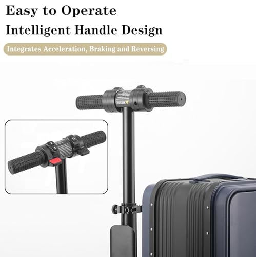Portable Rideable Suitcase, Aluminum Frame Suitcase, 20L Capacity, Load 264 LBs, One-Button Telescopic, TSA Coded Lock, Removable Battery(Silver)3