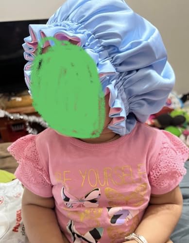 Image of AKISS Baby Infant Newborn Toddler Satin Silk Hair Bonnet for Baby Girl Boy Sleeping Kids Cap Hat
