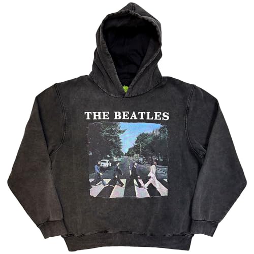 The Beatles Abbey Road Stone Wash Pullover Hoodie - Les Beatles, Paul McCartney, John Lennon, RIngo Starr, George Harrison The Beatles Abbey Road Stone Wash Pullover Hoodie