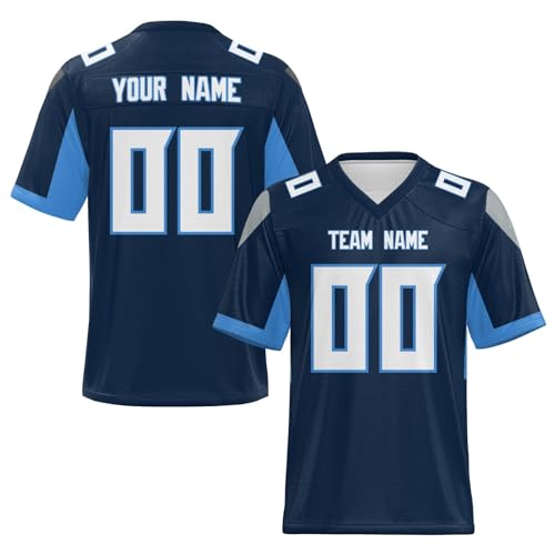 Custom Football Jersey Personalized,Contains All Team Club Colors, Team Name Number and Name Customized Shirt for Men Youth Women and Kids Black