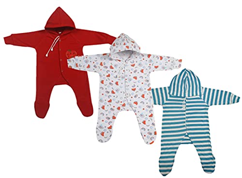 Image of New Born Baby Clothes Set Romper & Sleepsuit For Baby 0-3 Months (Pack of 3)