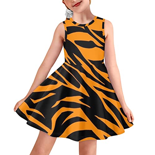 Dreaweet Cute Girl's Dresses Casual Loose Tank Party Dress Midi Swing Dresses Cute Shift Dress for 3-16 Years Old Kids3