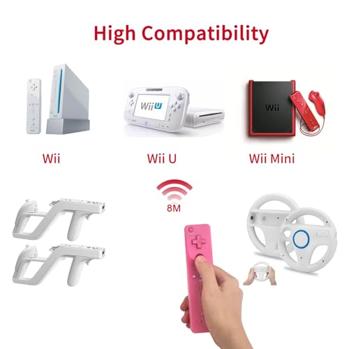 Image of TechKen Wii Controller 2 Pack, Wii Remote Controller with Silicone Case and Wrist Strap, Wii Remote Controller for Wii /Wii U