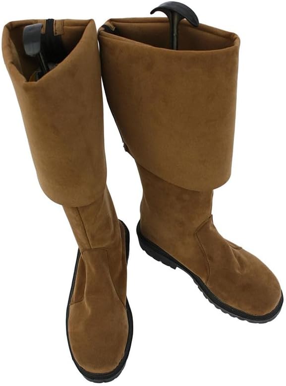 Pirate Costume Men Boots Cosplay Adult Captain Brown Shoes Costumes Pirate Boots Halloween Accessories