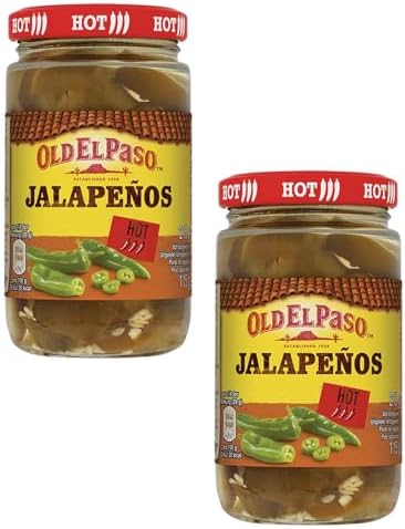 Old El Paso Sliced Jalapenos – Scharfe Jalapenos in Scheiben geschnitten – 1 x 215 g (Packung mit 2)