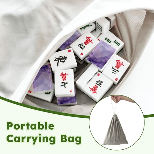 Set de Mahjong Americano con Fichas Acrílicas y Bolsa miniatura 5
