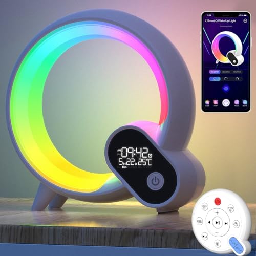 Wecklicht Mit Bluetooth Lautsprecher - 5 Farben Nachtlicht Digitaluhr