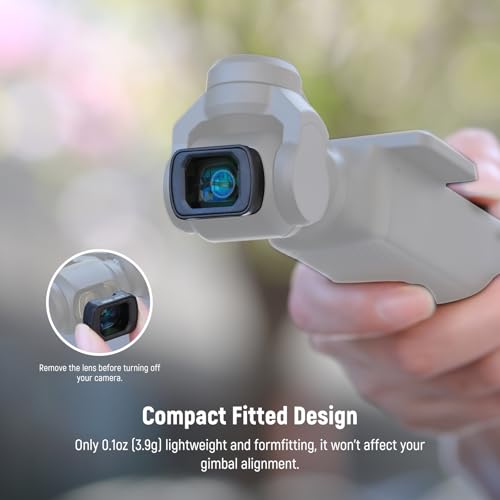 Image of NEEWER 0.75X Wide Angle Lens Compatible with DJI OSMO Pocket 3, Expanded FOV of 108, Magnetic Coated Aspherical Camera Lens, LS-45