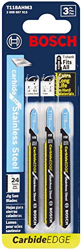 Bosch T118AHM3 3 Pc. 3-1/4 Inch 24Tpi Tc Bosch Shank Jigsaw Blade thumb #1