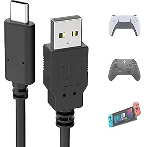 USB-Ladekabel für PS5 Controller Nintendo Switch 2M, USB C Typ C Ladekabel kompatibel mit Xbox Series X/Series S, Sony PS5 Dual Sense Controllern, Nintendo Swith und Switch Lite
