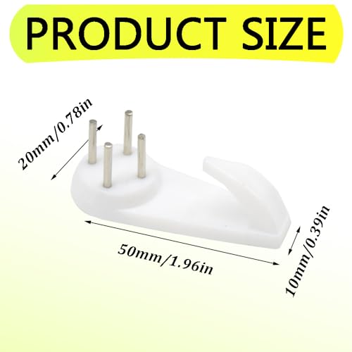 Image of 20 PCS Picture Hanging Hooks Plastic Invisible Nail Hangers Concrete Wall Hooks Hardwall Picture Hangers Picture Hook for Photo Frame Decorations (XK-SL /50x20x10mm)