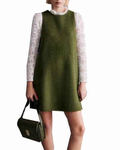 Women's Casual Loose Tank Dress Crew Neck Sleeveless A-Line Pullover Dress