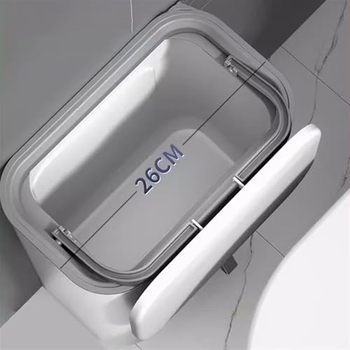 lskdnrufh Trash Can Hanging Trash Can with Lid, 2.4 Gallon Kitchen Compost Bin for Countertop or Under Sink, Slim Wall Mounted Trash Can for Cupboard/Bathroom/Bedroom Trash Bin - Image 6