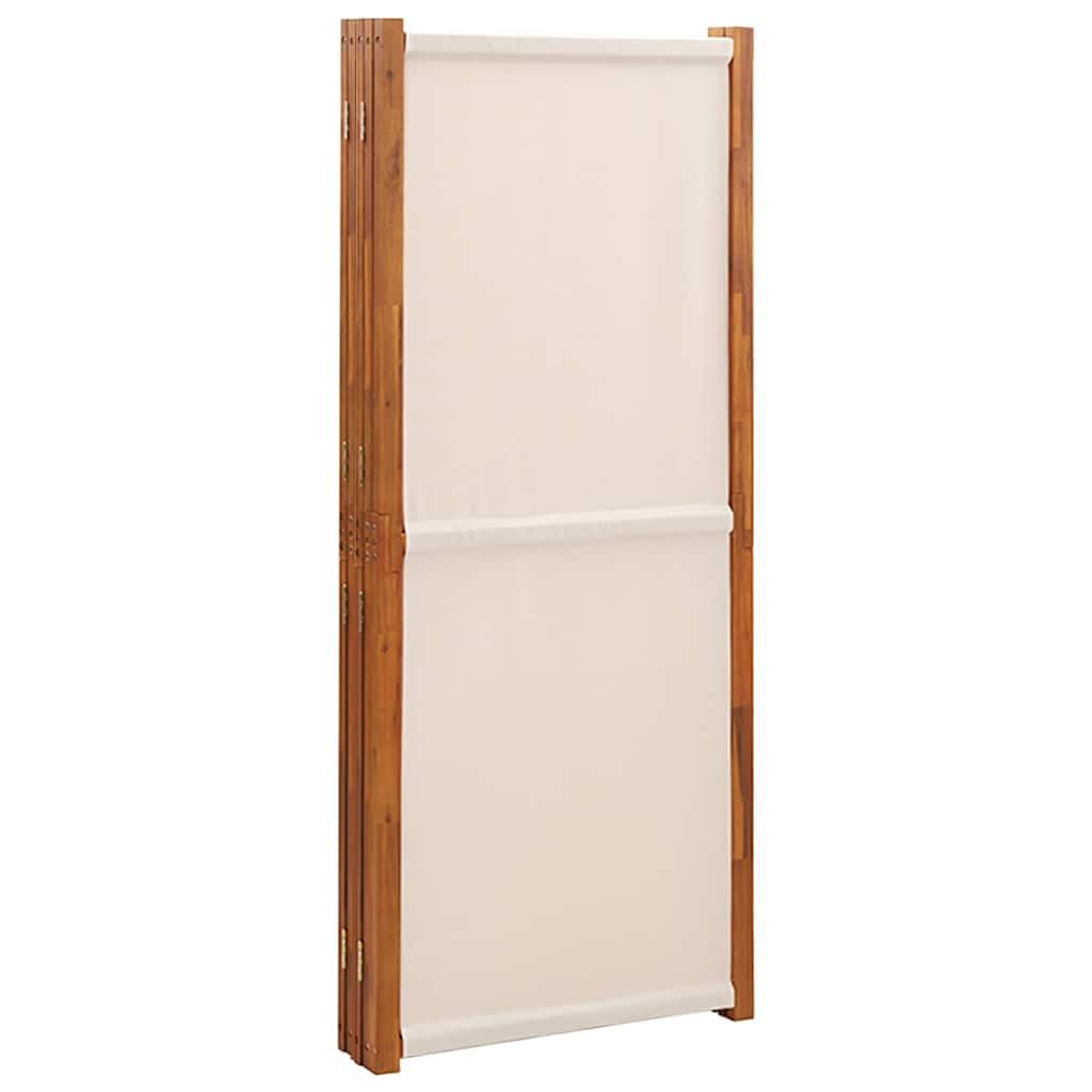 Divisorio da 5 pezzi, in legno di acacia massiccio, 350 x 180 cm, pieghevole, resistente alle intemperie, protezione dagli sguardi indiscreti e divisorio per soggiorno, camera da letto