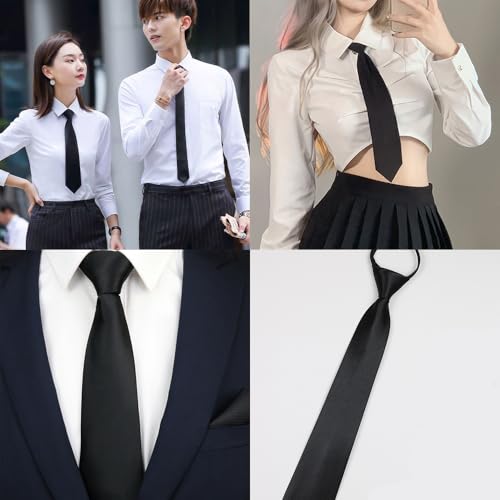 Ginddy 4 Set Krawatte für Herren,Vorgebundene Schlipse mit Reißverschluss Schwarz/Dunkelblau/Grau/Bordeaux Hochwertiges Polyester Für Büro, Hochzeiten & Trauerfeiern Erwachsene & Jugendliche