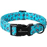 ARING PET Summer Dog Collar-Cotton Lightweight Blue Dog Collars, Adjustable Shark Pet Collar Puppy Collars with Quick Release Buckle for Small Medium Large Dogs