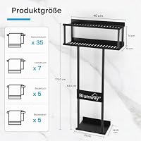 BlumWay 76cm Badezimmer Handtuchhalter Wandmontage, Metall Handtuchhalter mit 3 Haken, kann 5 große Handtücher halten, Badezimmer Handtuchhalter mit Regal & Aufbewahrungskorb für Toilette – Ansicht 4