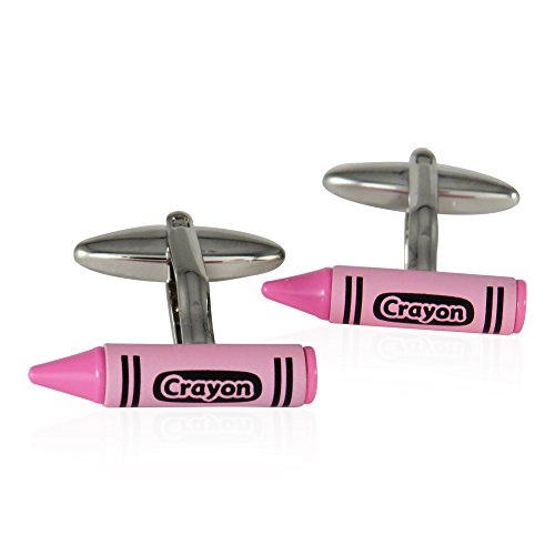 Gemelos Cuff-Daddy Pink Crayon con caja de regalo miniatura 1