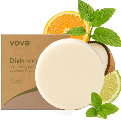 Vove Dish Soap Bar, Plant-Based Solid Dishwashing Soap with Coconut