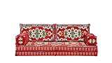arabicsofa Traditional Sectional Floor Seating with Backrest Pillows – Handmade Arabic Majlis Sofa for Guest Room