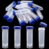 YYIGVMO 15 Stücke 50mL Kunststoff Zentrifugenröhrchen mit Schraubdeckel, Reaktionsgefäße Stoffkapseln, Graduierte Zentrifugenröhrchen, für Laborbedarf, Flacher Boden