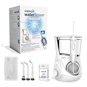 Waterpik Whitening Professional Waterflosser monddouche met witingtabletten in muntsmaak, verwijdering van plaque, natuurlijk witte tanden in 2 weken, wit (WF-05EU)