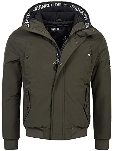 Indicode Herren Albany Jacke mit Kapuze | Herrenjacke Übergangsjacke für Männer Army XXL