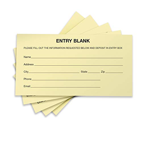 Excello Global Products 1500 Entry Forms - Includes 15 Blank Raffle Ticket Pads - (Yellow) - GPP-0023