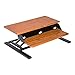 Stand Up Desk Store AirRise Pro Standing Desk Converter – Adjustable Height, Two Tier, 32 Inches Long, Teak