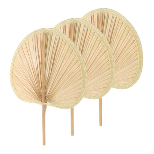 HAWILLOSCH 3pcs Hand Weaving Banana Leaves Fans Vintage Style Large Portable Handheld Fans Natural Cooling for Summer Outdoor and Home Use