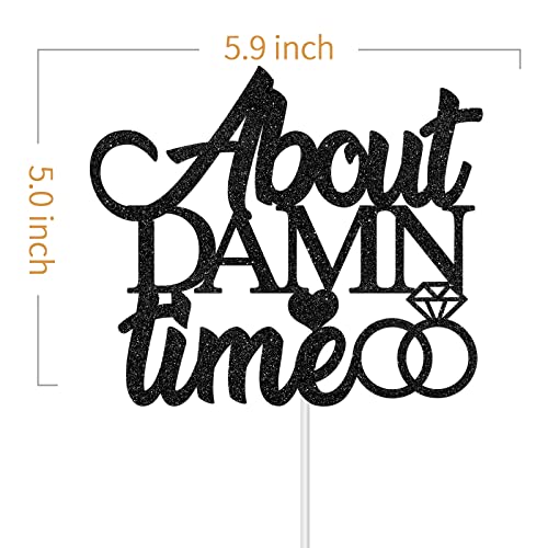 Dalaber About Damn Time Cake Topper, Funny Wedding/Engagement/Bridal Shower Party Decoration, Wedding Cake Decor Anniversary Party Supplies, Diamond Ring Cake Topper For Wedding Party #TOP1