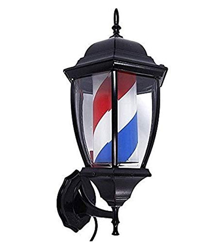 Poste De Barbero Peluqueria Luminoso Y Giratorio Led Salón De La Tienda Muestra De La Lámpara De Pared Retro - Rojo Blanco Azul Rayas