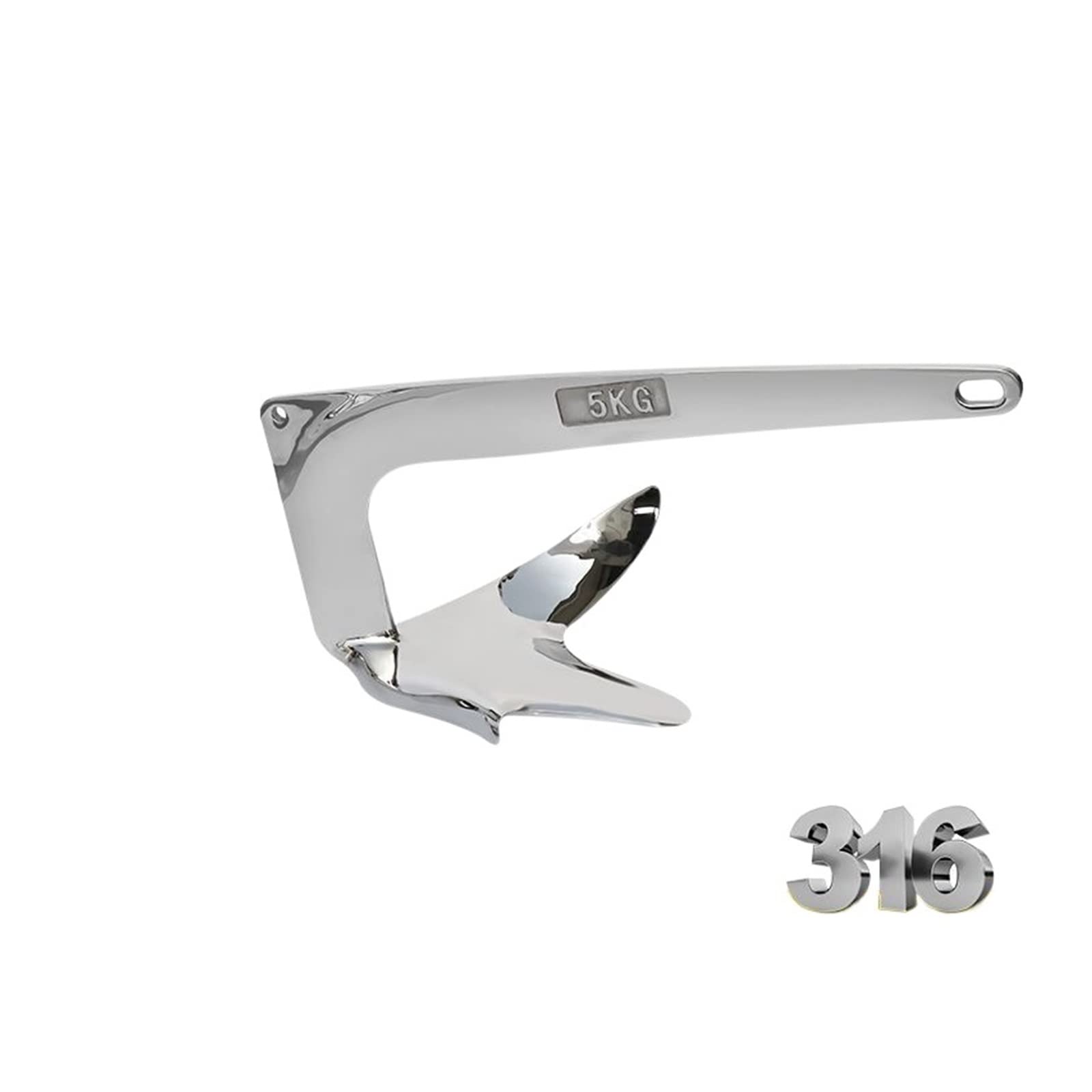 Ancla De Barco Pesado De Acero Inoxidable 316 De Múltiples Especificaciones Ancla De Yate Marino 1-80kg(10kg)