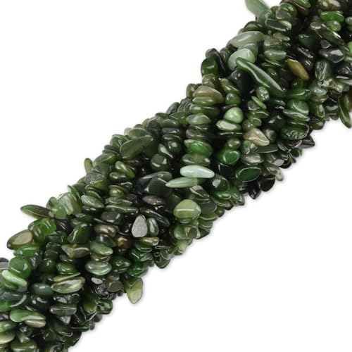 Image of 5-8mm Green Canada Jade Chips Natural Chip Stone Beads for Jewelry Making