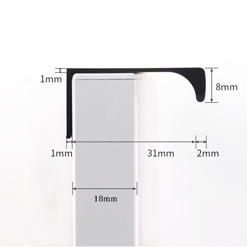 Zestaw uchwytów z ukrytą płetwą Ed - 2 sztuki szczotkowanej stali nierdzewnej gałki do drzwi szafki kuchennej (średnica otworu: 64 mm) - Elegancki nowoczesny design
