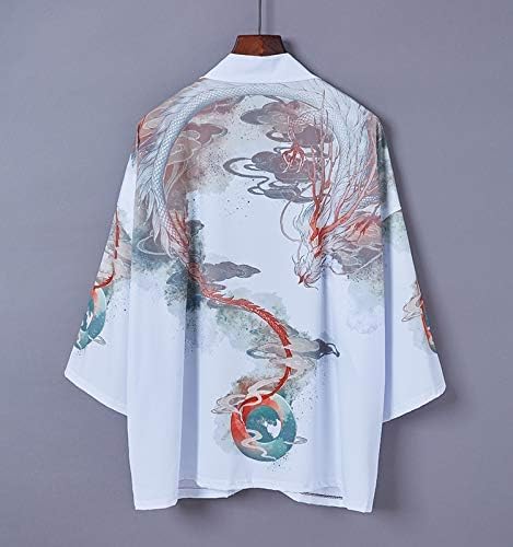 Image of LAI MENG FIVE CATS Women's Floral Print Loose Blouse Japanese Kimono Tops | Puff Sleeve,Cover up Top,Casual Cute Tops,Summer Cardigans 2026