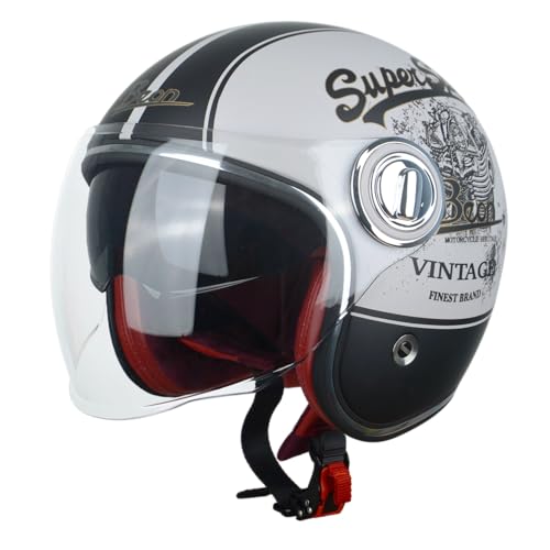 Open Face Motorcycle Helmet for Adults, DOT Approved,Moped 3