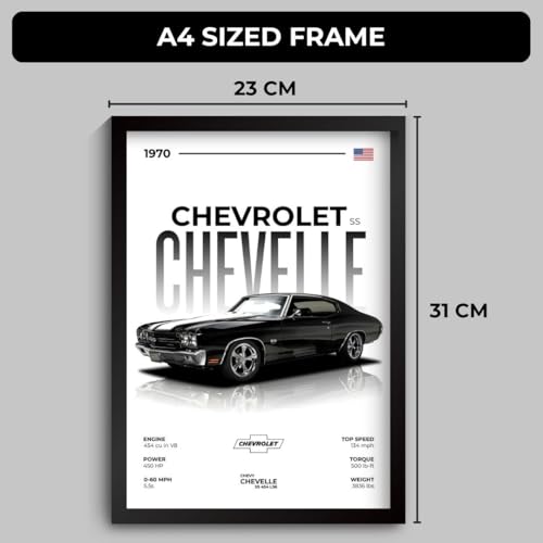 Image of Funk You Store A4 Framed Poster for Wall (31 x 23 cm) (Chevrolet Chevelle)
