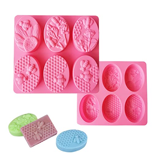 Dd-Life 4Pcs Bee Silicone Soap Molds, Honeycomb Molds For Chocolate Jelly Candy Making #TOP4