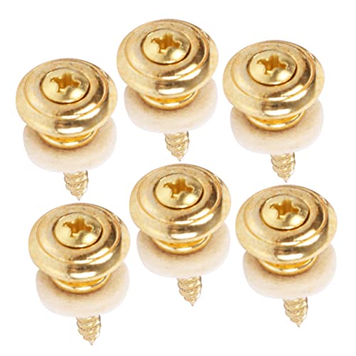 GREENADSCAPE 6pcs Guitar Strap Metal Locks Style Guitar Strap Locks and Buttons Theft Prevention for Electric