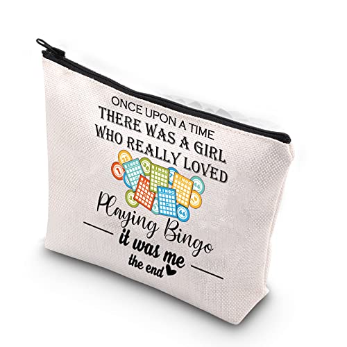 Tsotmo Bingo Player Gifts There Was A Girl Who Really Loved Playing Bingo Zipper Pouch Makeup Bag For Bingo Lover (Upon Time Bingo) #TOP21