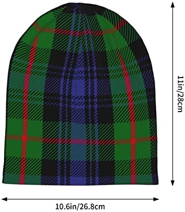 Oudrspo Unisex Beanie Hat Scottish Clan Bailey Tartan Plaid Warm Slouchy Knit Hat Headwear Gift for Adult
