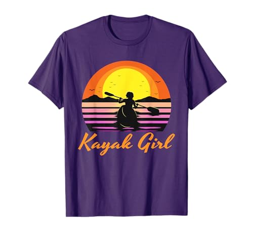 Kayak Girl Sunset Kayaking T-Shirt