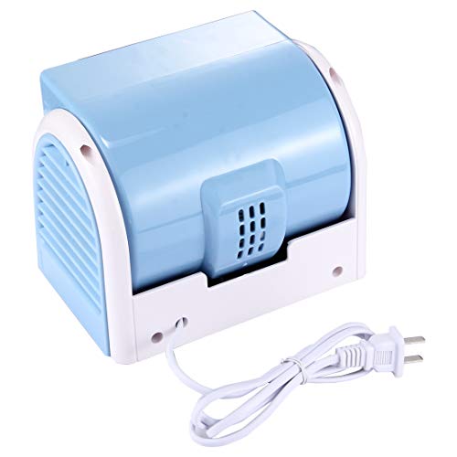 Image of Mini Handheld Fan 30W Turbine No Blade Mini Desktop Mute Fan for Dormitory /Bedroom /Living Room /Office, 3 Kinds Speed Mode, AC 220V(Pink) (Color : Blue)