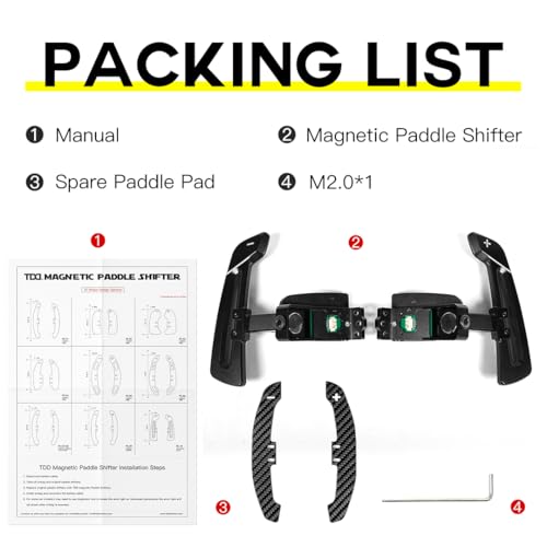 TDD Aluminum Alloy Magnetic Paddle Shifters Compatible with Porsche 992 GT3, Steering Wheel Paddle Shifters with Carbon Fiber Spare Paddle Pads by TDD - Image 7