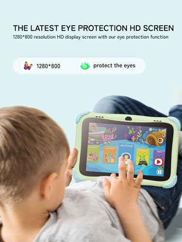 Image of Android 14 Tablet for Kids, 8 inch FHD Tablet with Quad-core, Kids Space, Parental Control, 32GB ROM, WiFi, Bluetooth 5.0, YouTube, Great Gift for Toddler 4000mAh Battery