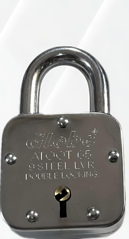 Globe Lock (India) Padlock with Key for Home Safety Lock,Silver (65 mm)-image-28