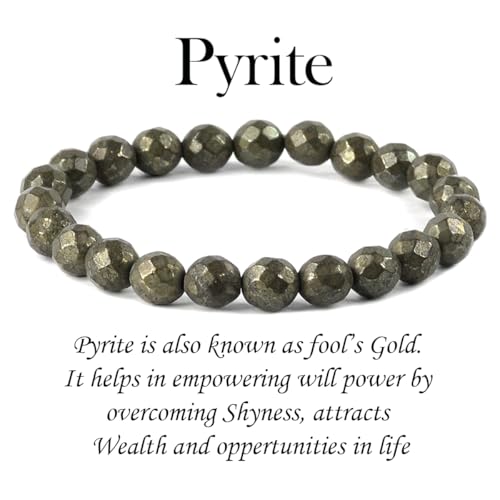 Image of Reiki Crystal Products Natural Crystal Stone 8 mm Faceted Diamond Cut Beads Bracelet for Men & Women | Reiki Charged Gemstone Bracelet | Multiple Stone Variants Available