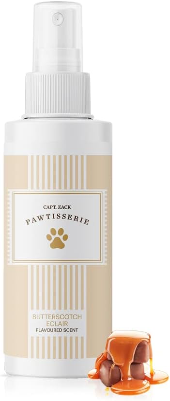 Captain Zack Dogs & Cats Cologne | Butterscotch Eclair Flavored | 50 ml | Alcohol Free Perfume | Contains Aloe Vera Extract & Vitamin E for a Fresh Healthy Coat | Natural Fragrance
