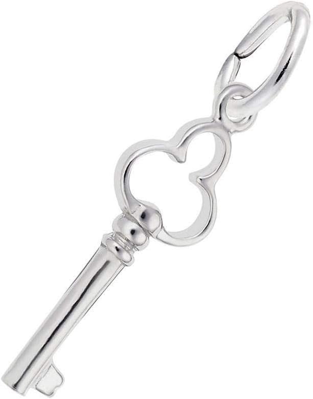 Sterling Silver Small Antique Trefoil Key Charm